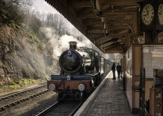 Картинка техника паровозы рельсы дорога железная паровоз