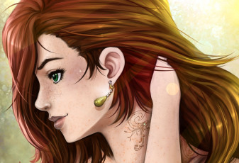 Картинка рисованное люди тату фон взгляд девушка