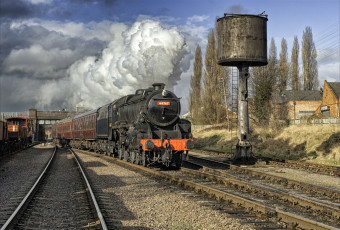 Картинка техника паровозы рельсы паровоз дорога железная