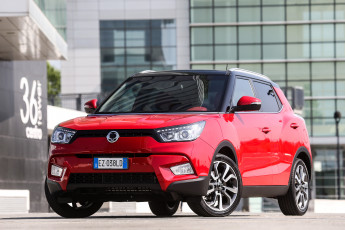 обоя автомобили, ssang yong, красный, 2015г, tivoli, ssangyong