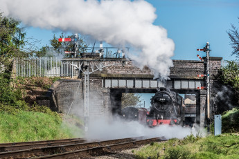 Картинка техника паровозы железная дорога паровоз рельсы