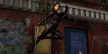 Картинка 3д+графика люди+ people катана фон взгляд девушка