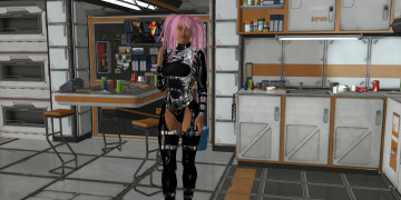 Картинка 3д+графика люди+ people кухня фон взгляд девушка