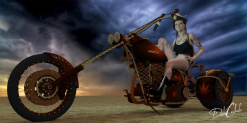 Картинка мотоциклы 3d мотоцикл фон взгляд девушка