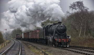 Картинка техника паровозы железная дорога рельсы паровоз