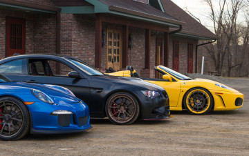 Картинка автомобили разные+вместе porsche ferrari bmw