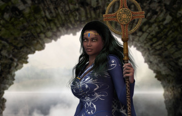 Картинка 3д+графика люди+ people шест фон взгляд девушка