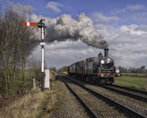 Обои картинки фото техника, паровозы, паровоз, рельсы, дорога, железная