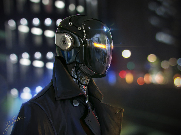 Обои картинки фото фэнтези, роботы,  киборги,  механизмы, sci-fi, арт, upscale, yoshinobu, saito, yonyon76, киборг, фантастика