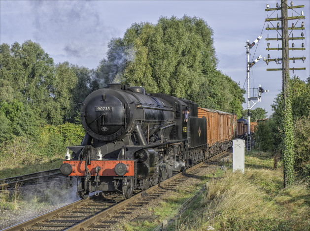 Обои картинки фото техника, паровозы, паровоз, дорога, рельсы, железная