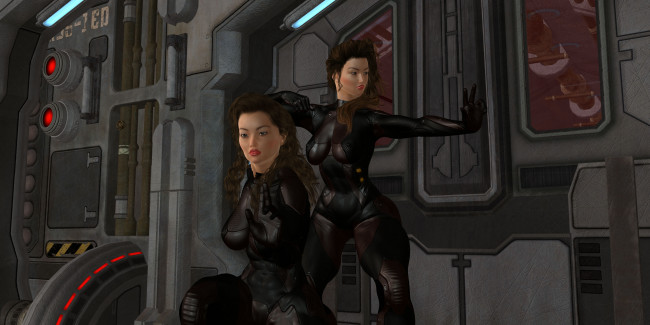 Обои картинки фото 3д графика, фантазия , fantasy, взгляд, девушки, фон