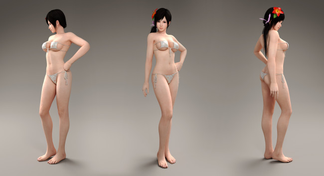 Обои картинки фото 3д графика, аниме , anime, бикини, фон, взгляд, девушка