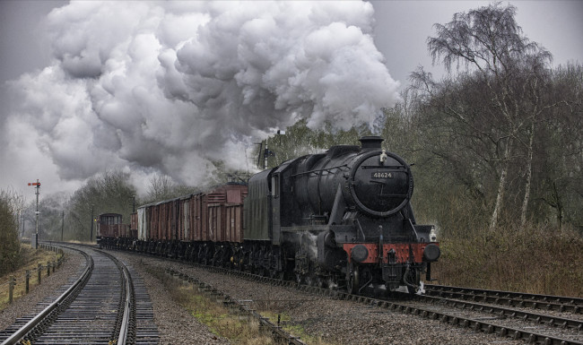 Обои картинки фото техника, паровозы, железная, дорога, рельсы, паровоз