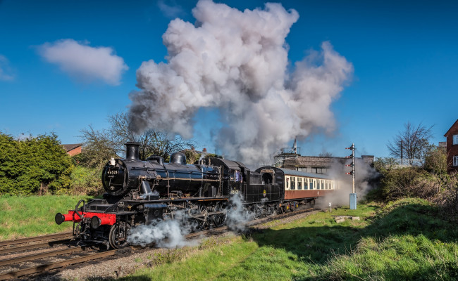 Обои картинки фото техника, паровозы, паровоз, железная, рельсы, дорога