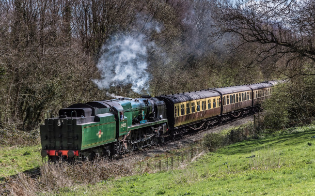 Обои картинки фото техника, паровозы, рельсы, паровоз, дорога, железная