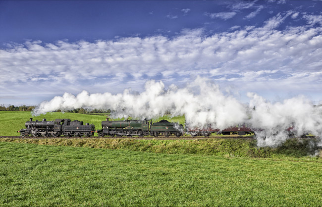 Обои картинки фото техника, паровозы, паровоз, рельсы, железная, дорога