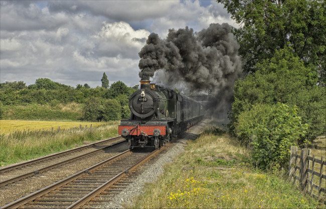 Обои картинки фото техника, паровозы, рельсы, дорога, железная, паровоз