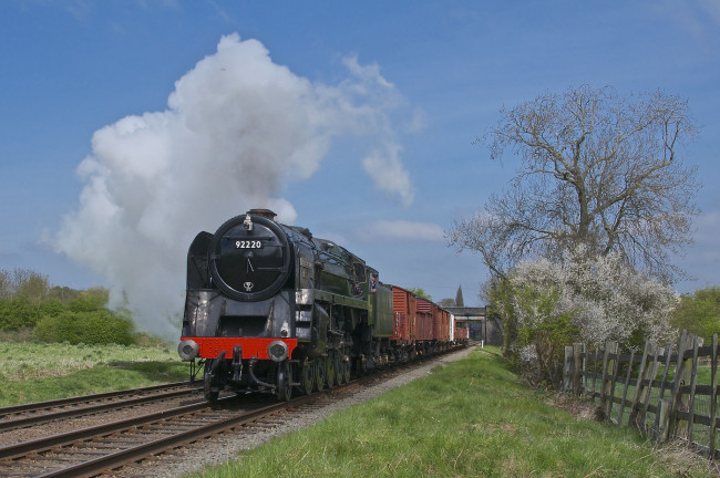 Обои картинки фото техника, паровозы, паровоз, дорога, рельсы, железная