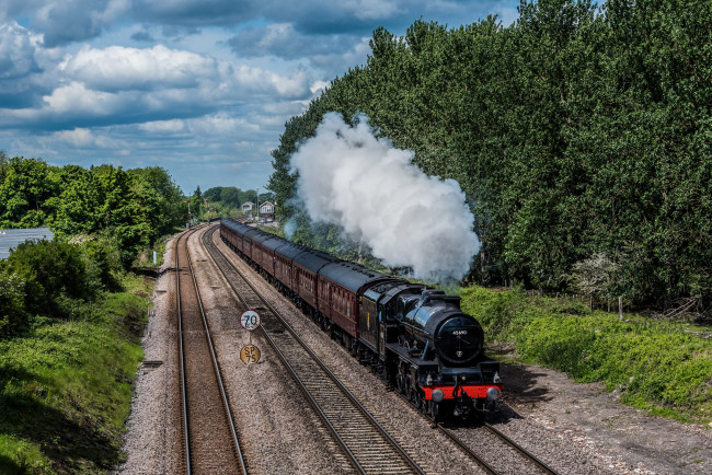 Обои картинки фото техника, паровозы, паровоз, рельсы, дорога, железная