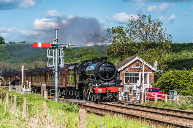 Обои картинки фото техника, паровозы, паровоз, рельсы, дорога, железная