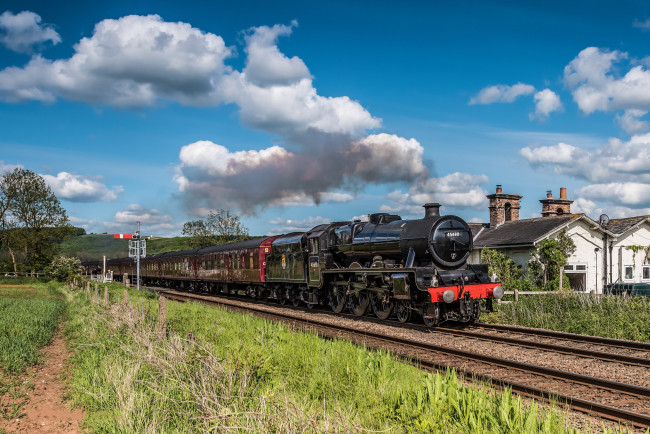 Обои картинки фото техника, паровозы, паровоз, рельсы, дорога, железная