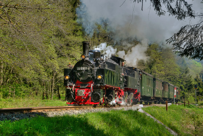 Обои картинки фото техника, паровозы, рельсы, паровоз, дорога, железная