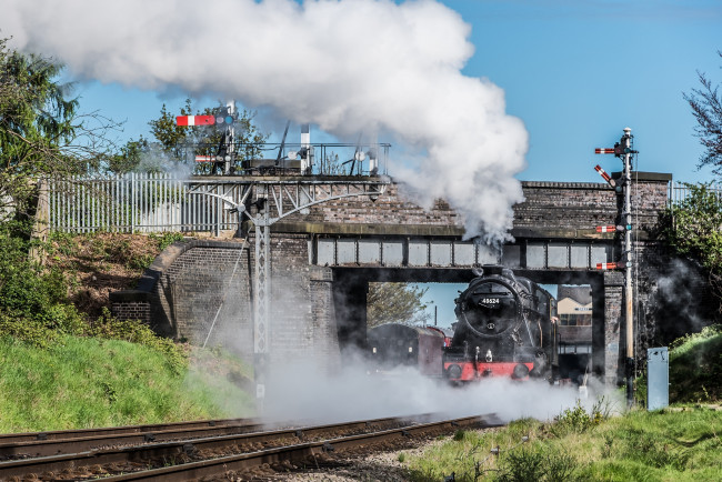 Обои картинки фото техника, паровозы, железная, дорога, паровоз, рельсы