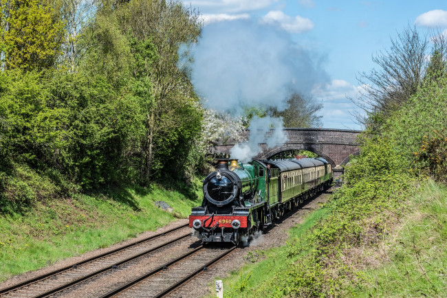 Обои картинки фото техника, паровозы, железная, паровоз, рельсы, дорога