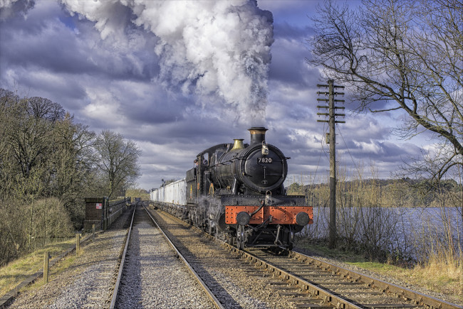 Обои картинки фото техника, паровозы, железная, рельсы, дорога, паровоз