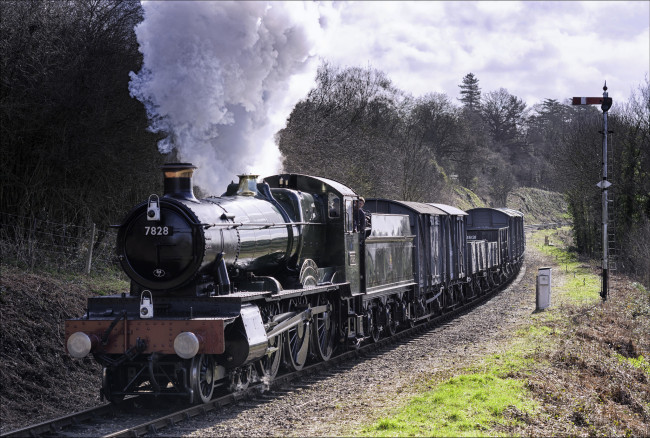 Обои картинки фото техника, паровозы, паровоз, рельсы, дорога, железная