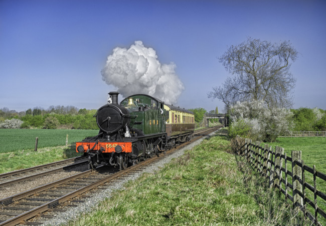 Обои картинки фото техника, паровозы, паровоз, рельсы, дорога, железная