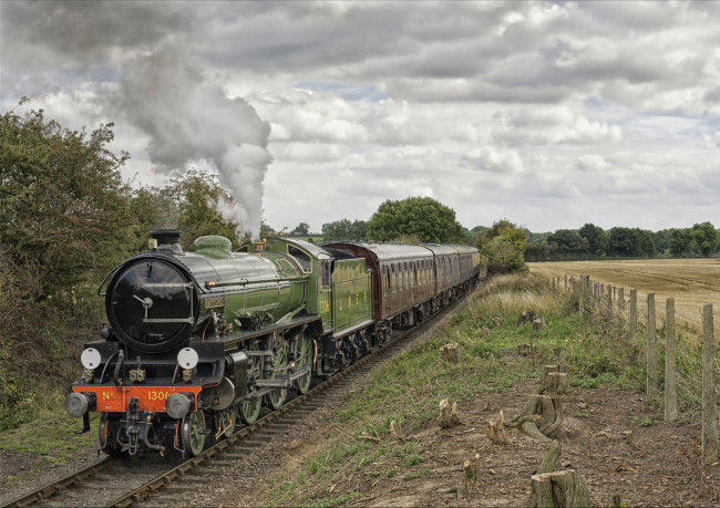 Обои картинки фото техника, паровозы, рельсы, паровоз, дорога, железная