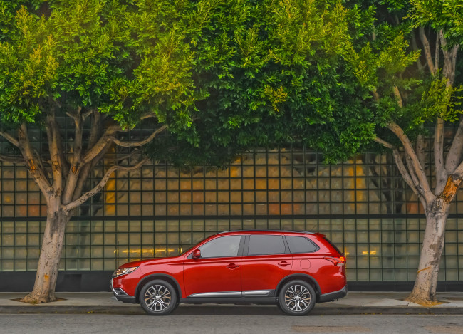 Обои картинки фото автомобили, mitsubishi, красный, us-spec, outlander, 2016г