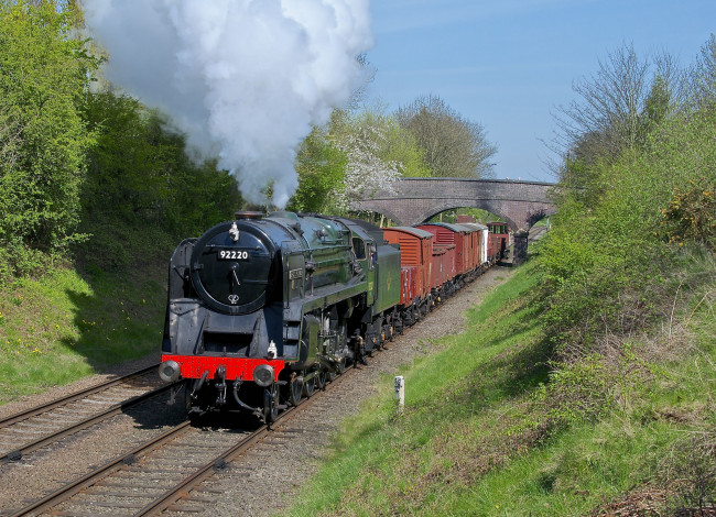 Обои картинки фото техника, паровозы, паровоз, рельсы, железная, дорога