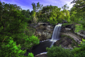 Картинка природа водопады река лес водопад