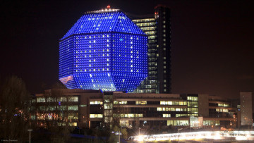 Картинка города минск+ беларусь здание оригинальное подсветка библиотека