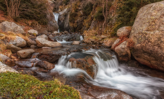 Обои картинки фото природа, водопады, водопад, река, лес