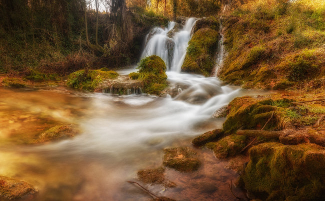 Обои картинки фото природа, водопады, водопад, река, лес