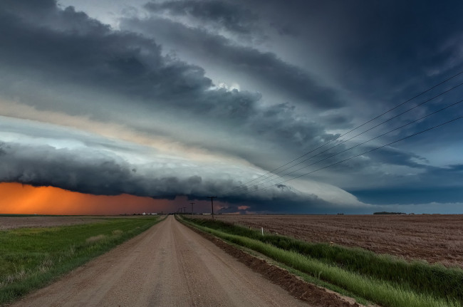 Обои картинки фото природа, стихия, небо, дорога, поле