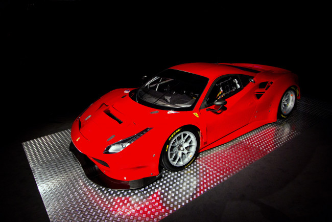 Обои картинки фото автомобили, ferrari, 488, gte, 2016г
