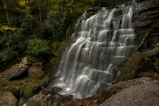 Обои картинки фото природа, водопады, водопад, река, лес