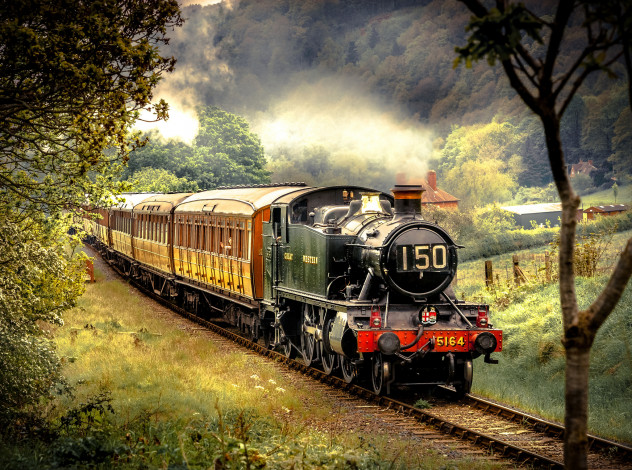 Обои картинки фото техника, паровозы, рельсы, паровоз