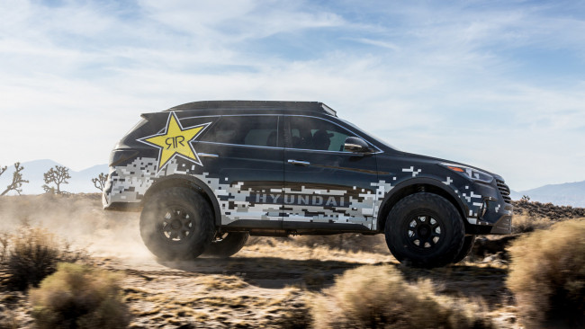 Обои картинки фото hyundai rockstar santa-fe concept 2016, автомобили, hyundai, 2016, concept, santa-fe, rockstar