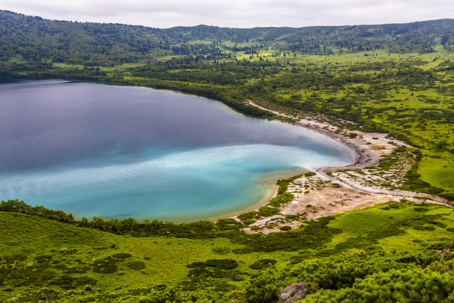 Обои картинки фото кунашир, природа, реки, озера, озеро, курилы, горячее