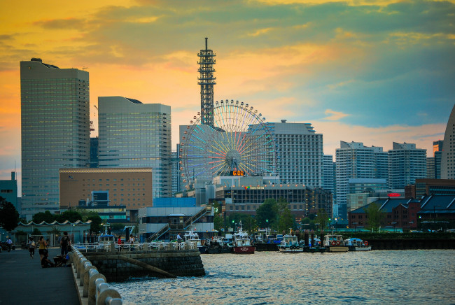 Обои картинки фото minato mirai, города, йокогама , Япония, простор