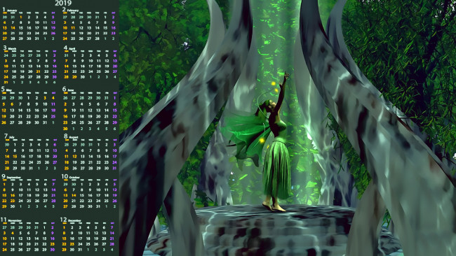 Обои картинки фото календари, 3д-графика, фея, поза, крылья, девушка