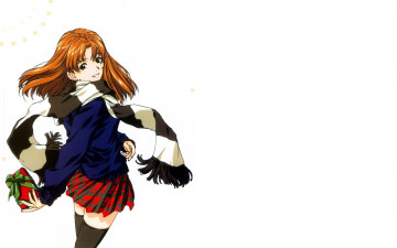 Картинка аниме unknown +другое+ девочка шарф свитер юбка подарок