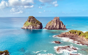 Картинка природа побережье вода скалы облака