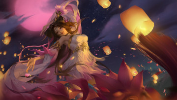 Картинка honor+of+kings видео+игры девушка фонарики цветы