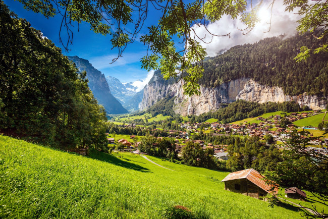 Обои картинки фото lauterbrunnen, switzerland, города, лаутербруннен , швейцария
